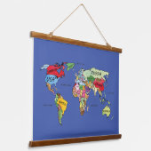 ワールドマップ名 吊り下げ型タペストリー (傾斜あり)