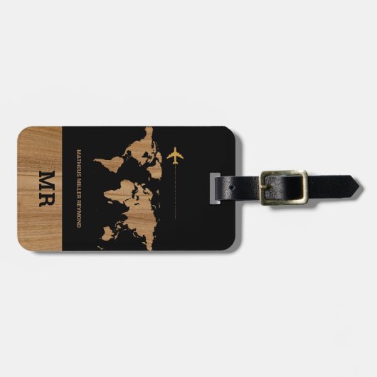 ワールドマップ国際的の旅行識別子 ラゲッジタグ (正面横)