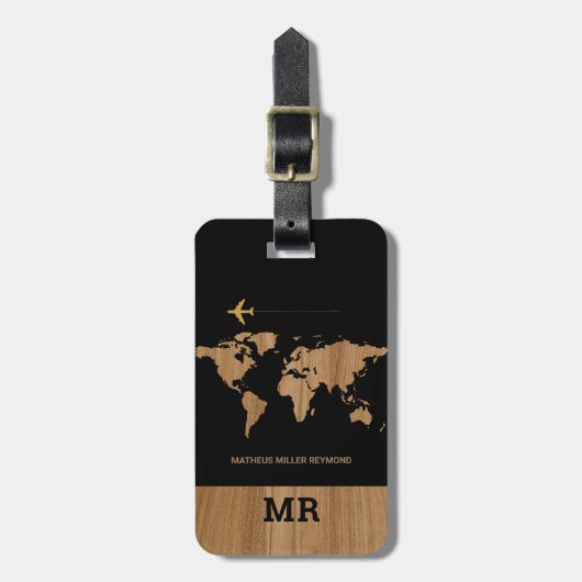 ワールドマップ国際的の旅行識別子 ラゲッジタグ (正面縦)