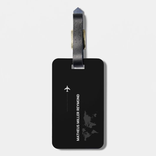 ワールドマップ国際的の旅行識別子 ラゲッジタグ (裏面縦)