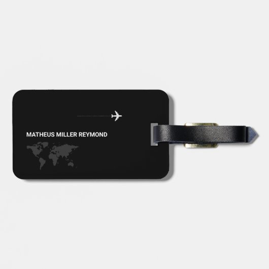 ワールドマップ国際的の旅行識別子 ラゲッジタグ (裏面横)