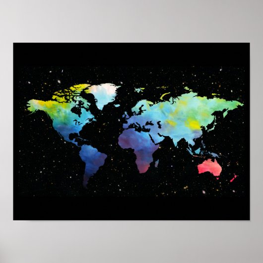 ワールドマップ宇宙 ポスター (正面)