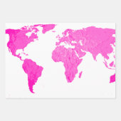 ワールドマップ抽象芸術トラベラーピンクパープル数々のカラー ラッピングペーパーシート (正面2)