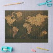 ワールドマップ素朴デコページティッシュペーパー 薄葉紙 (クラフト)
