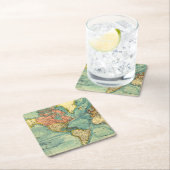 ワールドマップ統一された州マップ地理 スクエアペーパーコースター (インサイチュ)