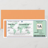 ワールドマップ誕生日ボーディングパスチケット 招待状 (正面/裏面)