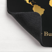 ワールドマップ金ゴールド/黒 マウスパッド (コーナー)