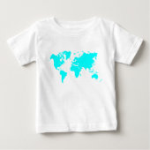 ワールドマップ-シアン ベビーTシャツ (正面)