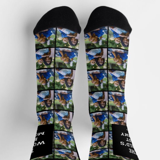 ワールドマ最高のマミーカスタムファミリー写真コラージュ ソックス (上部)