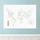 ワールドメトロマップ キャンバスプリント (インサイチュ (ウッドフロア))