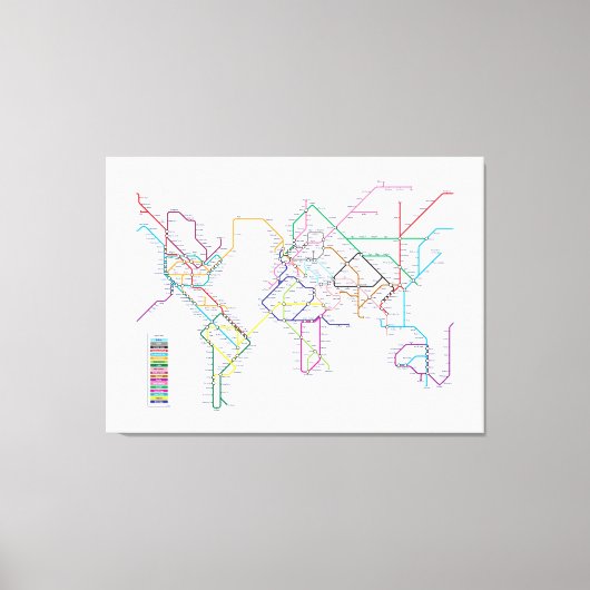 ワールドメトロマップ キャンバスプリント (正面)