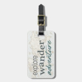 ワールドモダンマップトラベルアドベンチャータイポグラフィ ラゲッジタグ (正面縦)