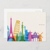 ワールドモニュメントパステルコラージュ ポストカード (正面/裏面)