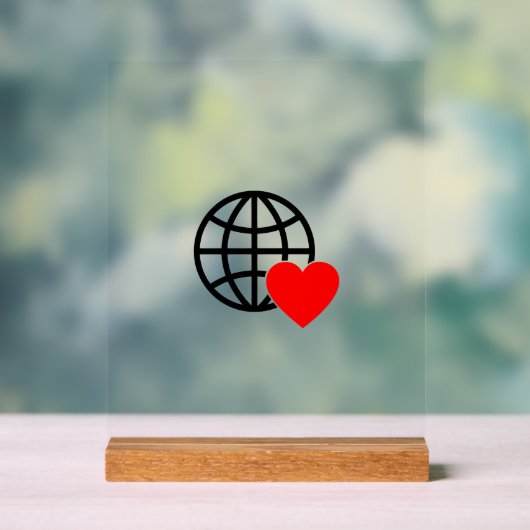 ワールドラブグローブアイコン | ハートアースサマーデザイン アクリルサイン (ニュートラル)