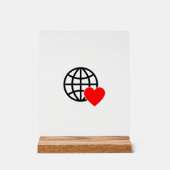 ワールドラブグローブアイコン | ハートアースサマーデザイン アクリルサイン (正面)
