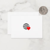 ワールドラブグローブアイコン | ハートアースサマーデザイン ノートカード (正面/裏面インサイチュ)