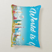 ワールドランドマーク：旅行ヴィンテージセット アクセントクッション (裏面(縦))