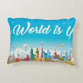 ワールドランドマーク：旅行ヴィンテージセット アクセントクッション (裏面)