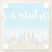 ワールドランドマーク：旅行ヴィンテージセット ガラスコースター (裏面)