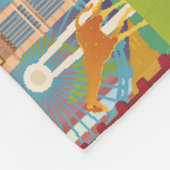 ワールドランドマーク：旅行ヴィンテージセット フリースブランケット (角)