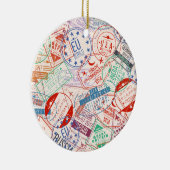 ワールドワイド旅行ラベル全周パターン セラミックオーナメント (右)