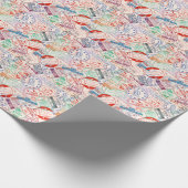 ワールドワイド旅行ラベル全周パターン ラッピングペーパー (角)