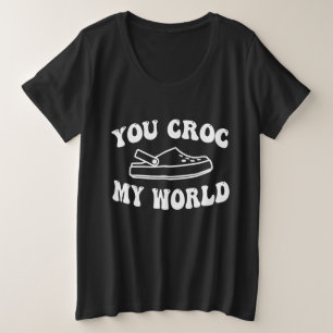 ワールドワニまさかの瞬間 笑える プラスサイズTシャツ