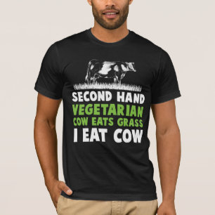 ワールドワーストベジタリアン牛ステーキアンチビーガン Tシャツ