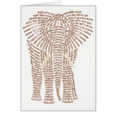 ワールドワードアフリカゾウのカード (正面)