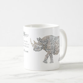ワールドワードアフリカRhino Mug コーヒーマグカップ