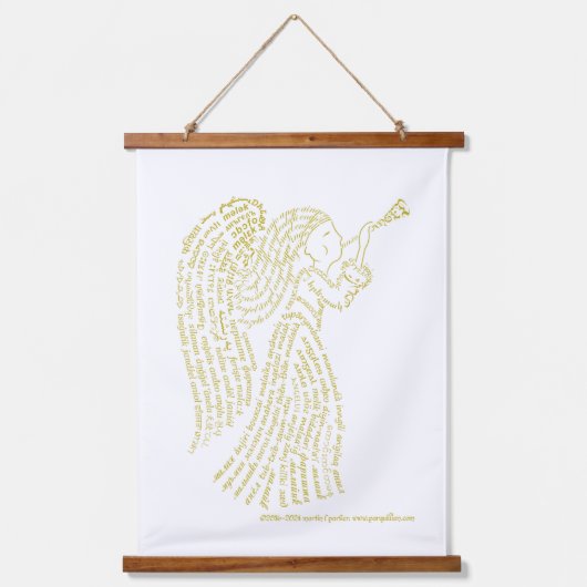 ワールドワードエンジェルタペストリー 吊り下げ型タペストリー (正面)