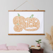 ワールドワードカボチャ・タペストリー 吊り下げ型タペストリー (寝室)