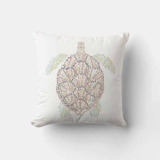 ワールドワードシーウミガメ枕 クッション (正面)