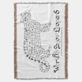 ワールドワードスノーレオパードブランケット スローブランケット (正面縦)