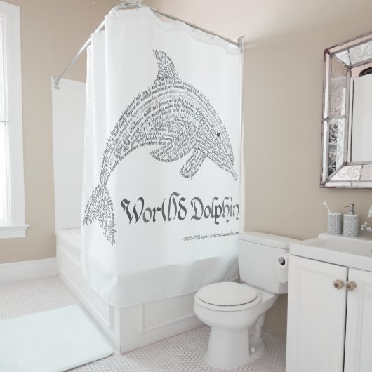 ワールドワードドルフィンシャワーカーテン シャワーカーテン (インサイチュ)