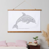 ワールドワードドルフィンタペストリー 吊り下げ型タペストリー (寝室)