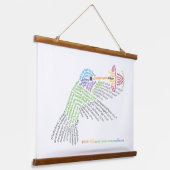 ワールドワードハミングバードタペストリー 吊り下げ型タペストリー (傾斜あり)