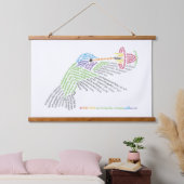 ワールドワードハミングバードタペストリー 吊り下げ型タペストリー (寝室)