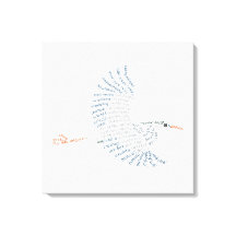 ワールドワードブルーヘロンキャンバス印刷