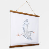 ワールドワードブルーヘロンタペストリー 吊り下げ型タペストリー (傾斜あり)