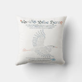 ワールドワードブルーヘロン枕 クッション (裏面)