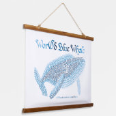 ワールドワードブルーホエールタペストリー 吊り下げ型タペストリー (傾斜あり)