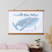 ワールドワードブルーホエールタペストリー 吊り下げ型タペストリー (寝室)