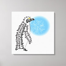 ワールドワードペンギンキャンバス印刷