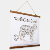 ワールドワード混濁ヒョウのタペストリー 吊り下げ型タペストリー (傾斜あり)