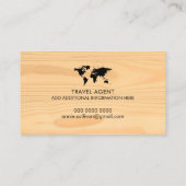 ワールド地図フェイク木材、旅行代理店 名刺 (裏面)