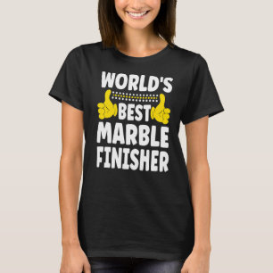 ワールド大理石最高のフィニッシャジョブタイトル大理石フィン Tシャツ