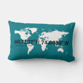 ワールド座標のカスタムの色の特殊な日付 ランバークッション (裏面)