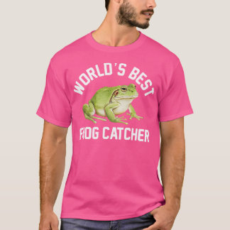 ワールド最高のカエル捕手ボーイズガールズおもしろいカエル Tシャツ