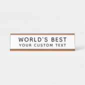 ワールド最高のカスタムズ白黒 デスクネームプレート (正面)